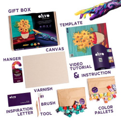 GIRASOLES VAN GOGH, SET DE PINTURA CREATIVA 3D OKTO