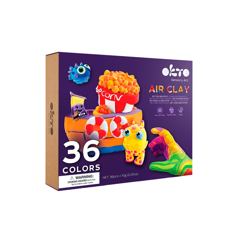 AIR CLAY 36 COLORES, SET PARA CREATIVIDAD OKTO