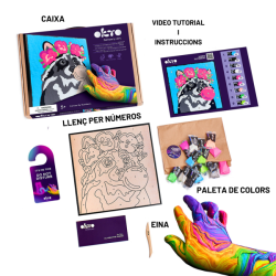 MAPACHE CREAR POR NÚMEROS, SET DE PINTURA CREATIVA 3D OKTO