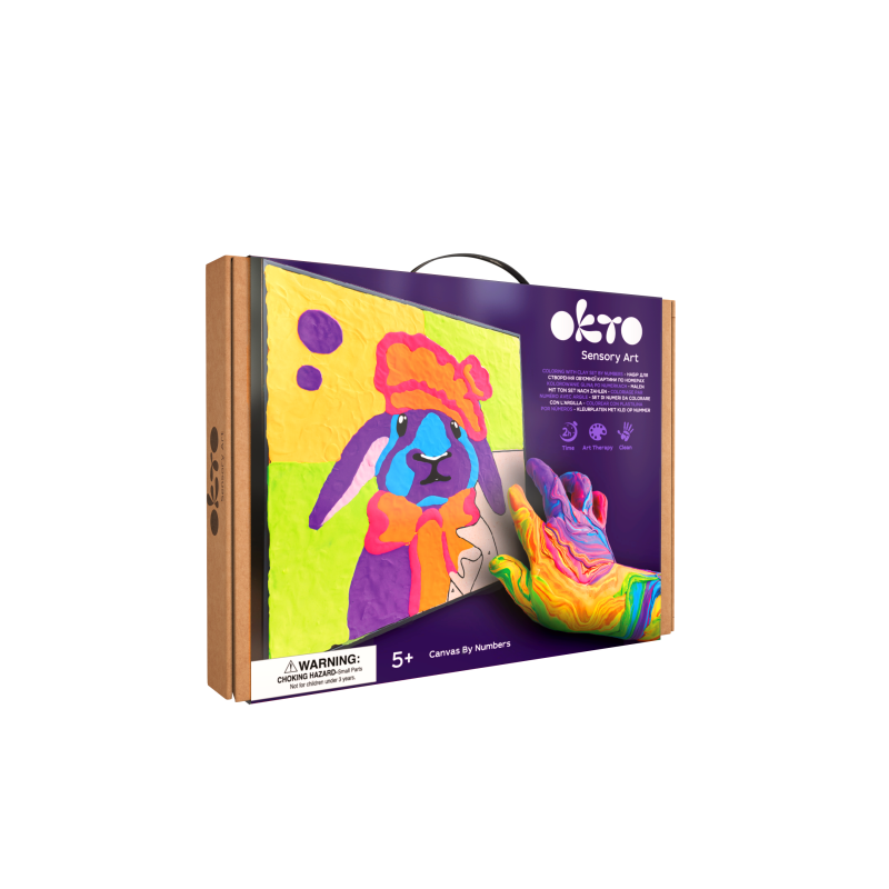 CONEJO CREAR POR NÚMEROS, SET DE PINTURA CREATIVA 3D OKTO