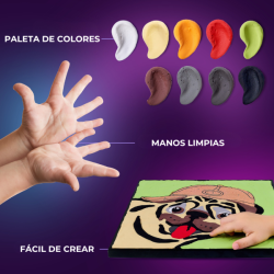 PUG DOG CREAR POR NÚMEROS, SET DE PINTURA CREATIVA 3D OKTO