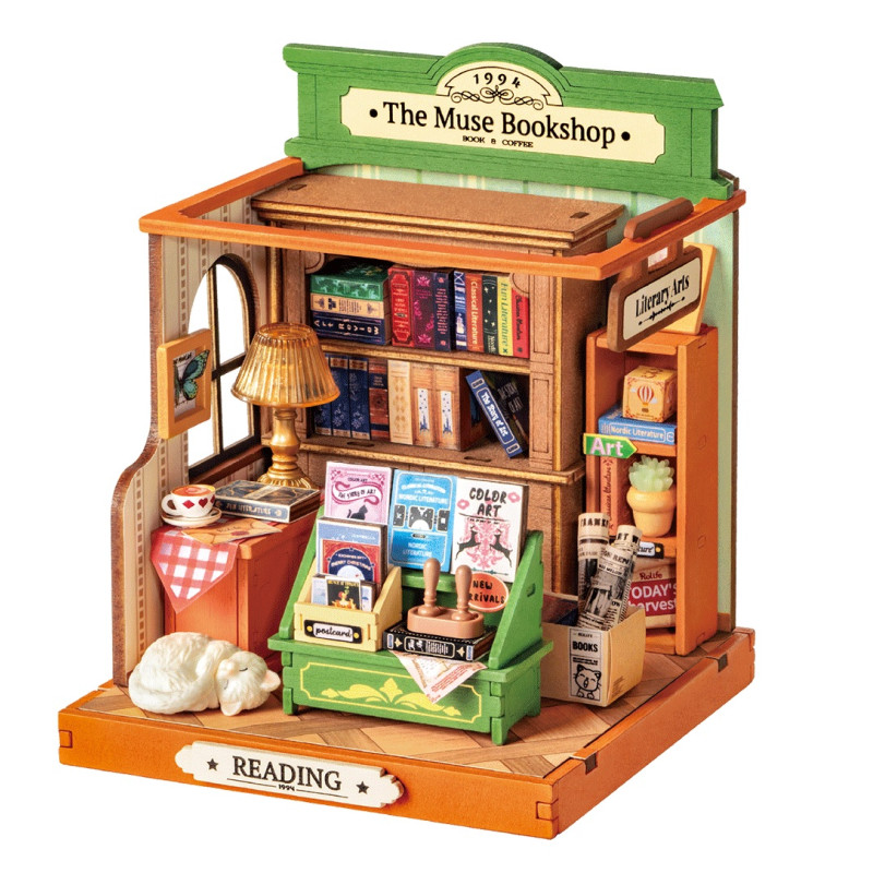 THE MUSE BOOKSHOP, PUZZLE 3D MINIATURE HOUSE ROLIFE