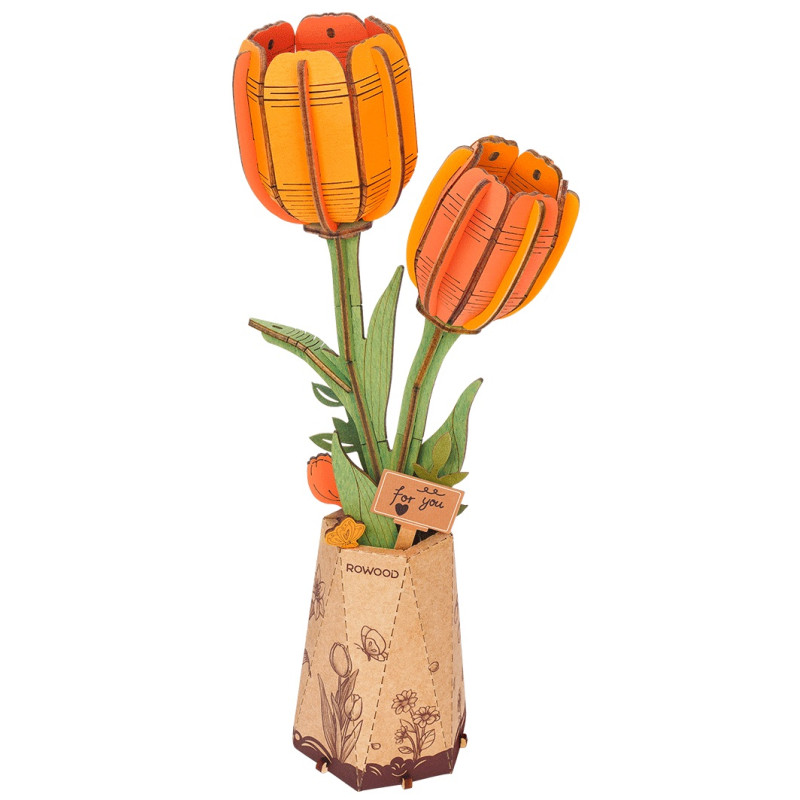 TULIPÁN NARANJA FLOR, PUZZLE 3D ROLIFE