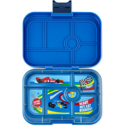 FIAMBRERA YUMBOX BENTO 6 COMPARTIMENTOS SURF BLUE RACE CARS
