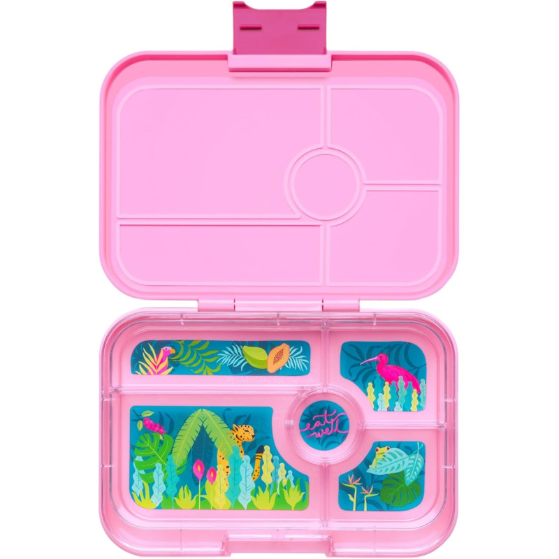 FIAMBRERA YUMBOX BENTO 5 COMPARTIMENTOS CAPRI PINK JUNGLA PASTEL