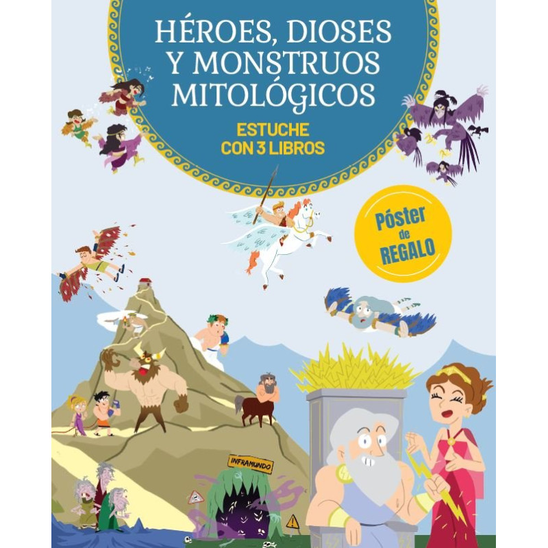HÉROES, DIOSES Y MONSTRUOS MITOLÓGICOS, ESTUCHE CON TRES LIBROS