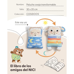 PELUCHE Y ALMOHADA REVERSIBLE COSIDOO NICI OVEJA