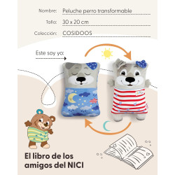 PELUCHE Y ALMOHADA REVERSIBLE COSIDOO NICI PERRO
