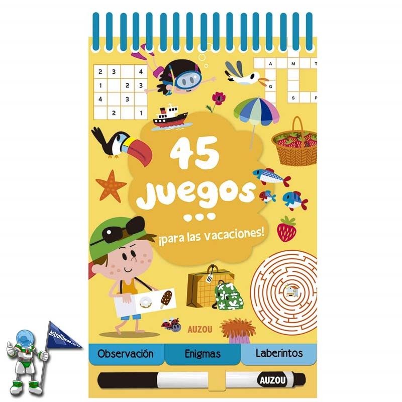 LIBRO DE PASATIEMPOS 45 JUEGOS ¡PARA LAS VACACIONES! PASATIEMPOS INFANTILES LIBRO DE PASATIEMPOS 45 JUEGOS ¡PARA LAS VACACIONES! PASATIEMPOS INFANTILES