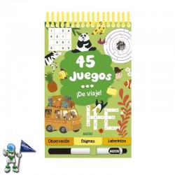 LIBRO DE PASATIEMPOS 45 JUEGOS DE VIAJE, PASATIEMPOS INFANTILES BORRABLES LIBRO DE PASATIEMPOS 45 JUEGOS DE VIAJE, PASATIEMPOS INFANTILES BORRABLES