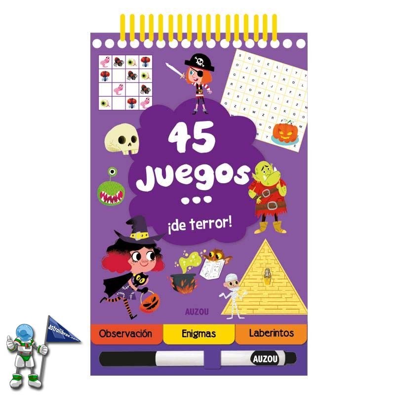 LIBRO DE PASATIEMPOS 45 JUEGOS... ¡DE TERROR! PASATIEMPOS INFANTILES LIBRO DE PASATIEMPOS 45 JUEGOS... ¡DE TERROR! PASATIEMPOS INFANTILES